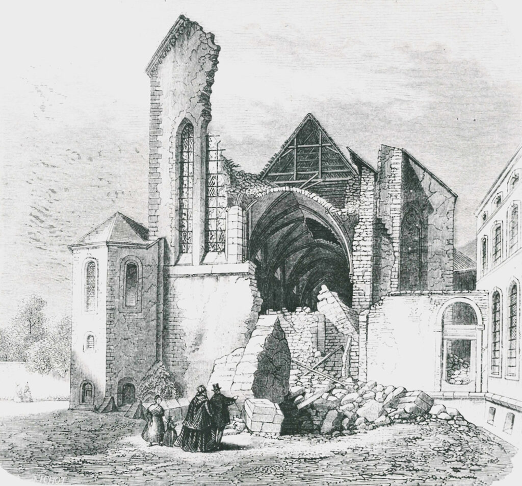 Hubert Berg, chevet écroulé de la basilique d'Echternach